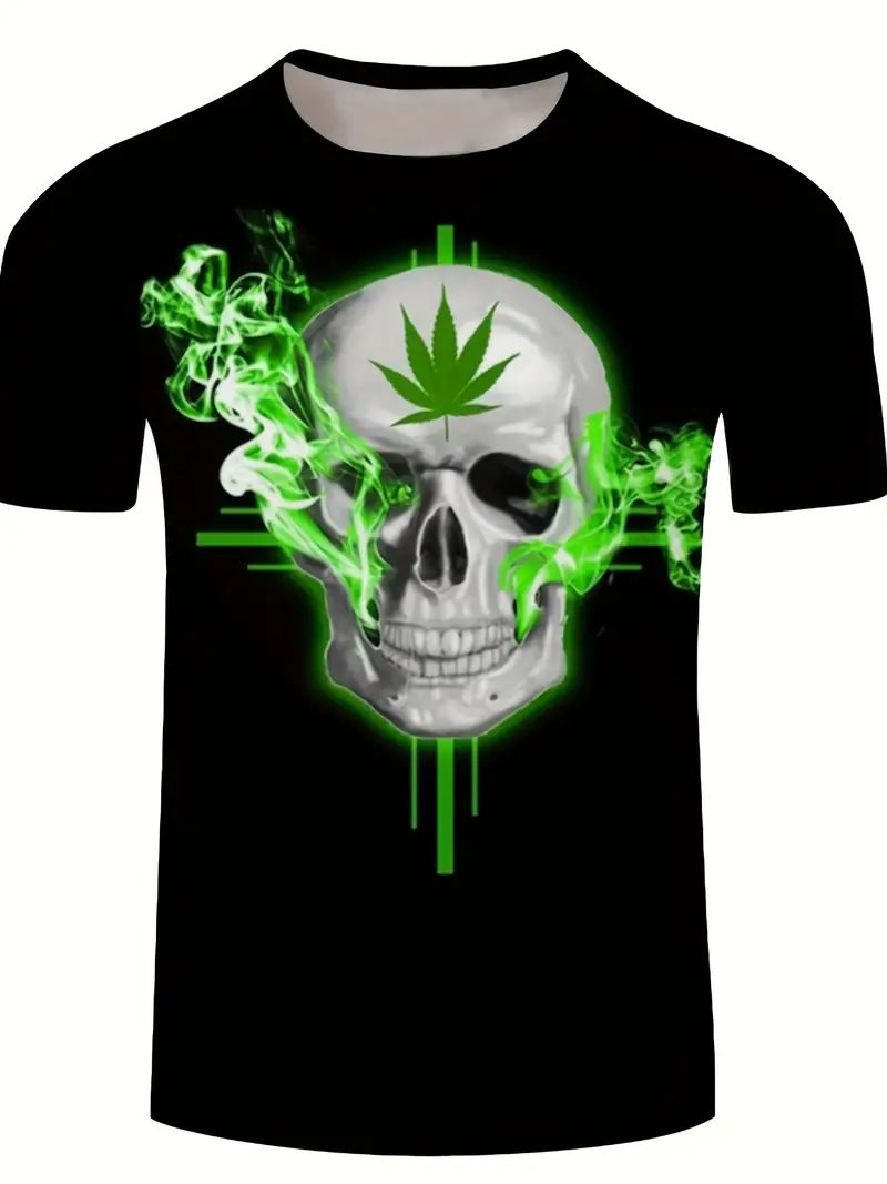 T-shirt white Skull weed