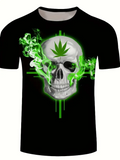 T-shirt white Skull weed (M)