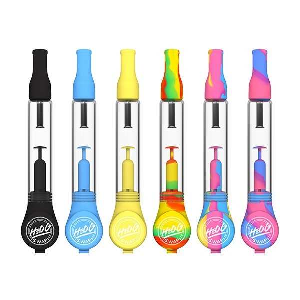 H2OG Swap Sunakin - Pipe à eau portable en silicone et verre (Candyfloss)