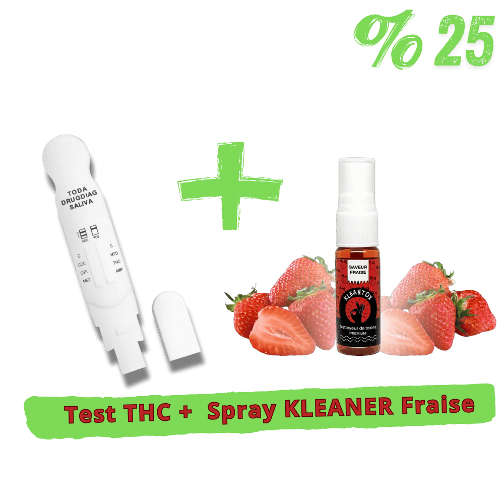 Pack Test THC + Spray KLEANER KLEANTOX Fraise