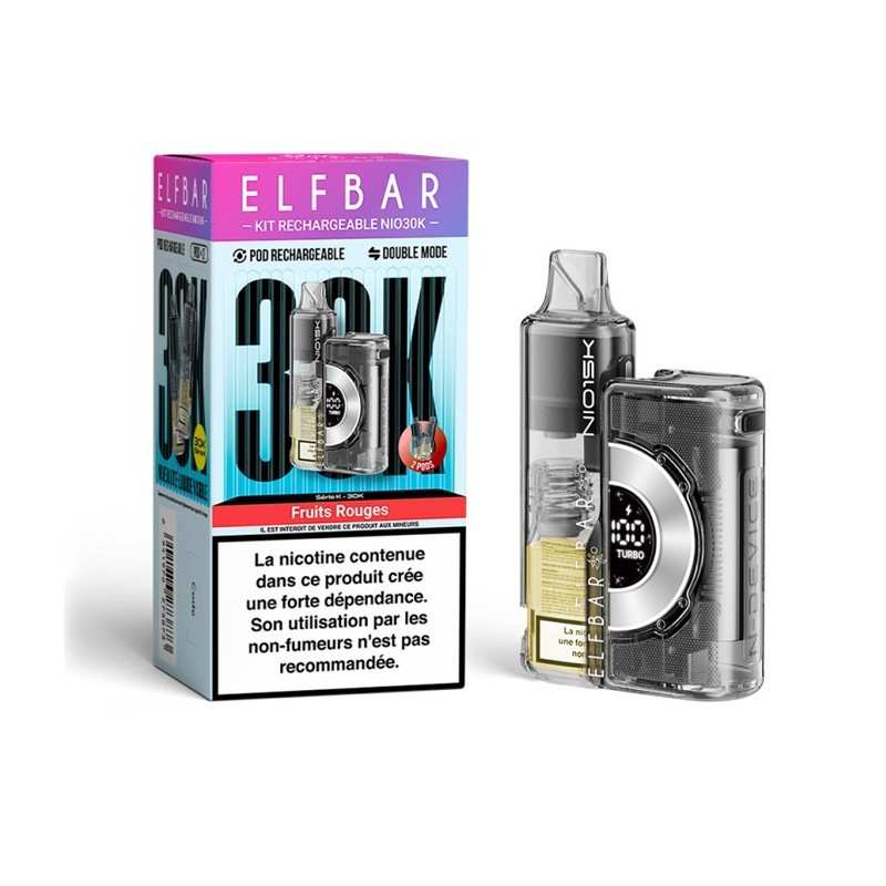 Puff NIO30K Fruits Rouges - ElfBar Rechargeable 30000 Bouffees ()