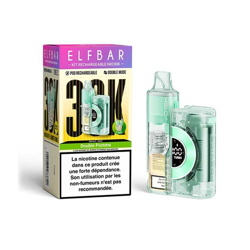 Puff NIO30K Double Pomme - Elfbar Rechargeable 30000 Bouffees ()