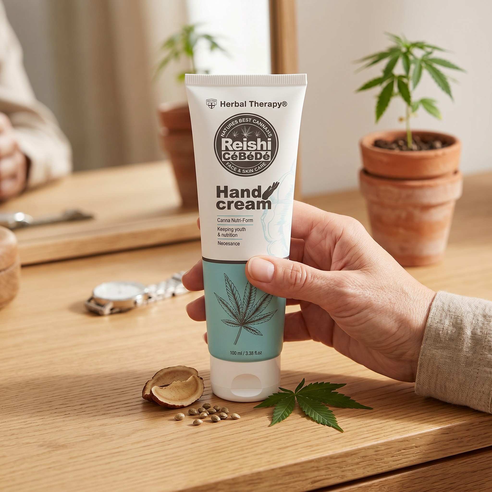 Crème Mains Reishi & CBD CéBéDé – Soin Anti-Âge, 100 ml Palacio