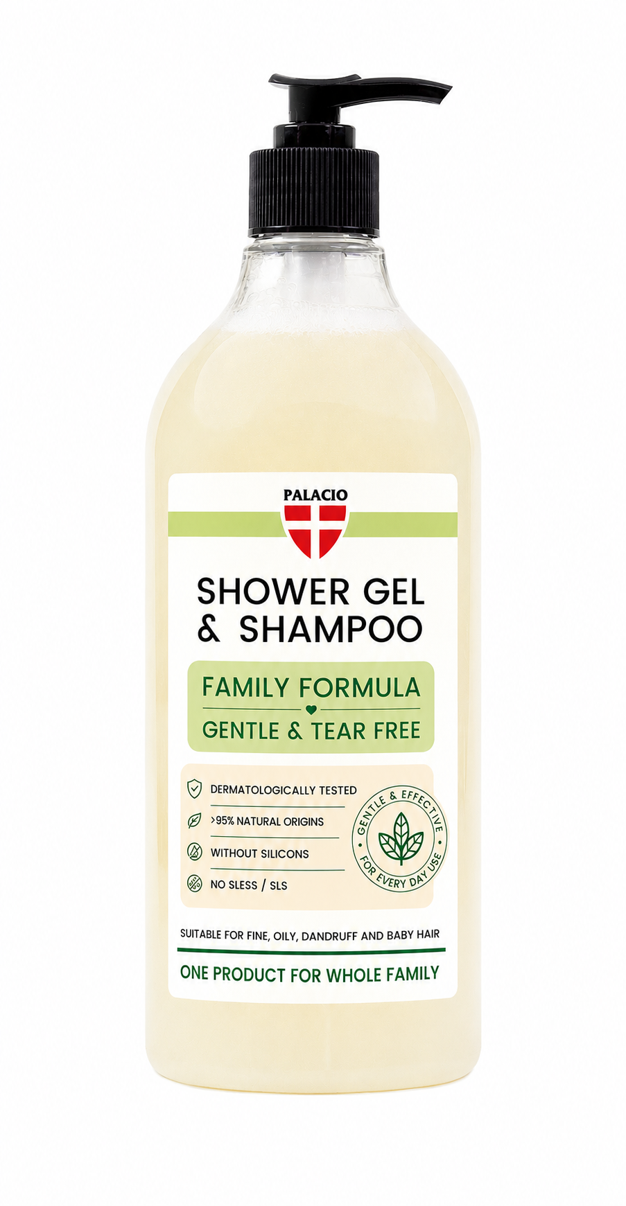Shampoing-Douche 2en1 BioHemp à l'Huile de Chanvre - Famille Palacio