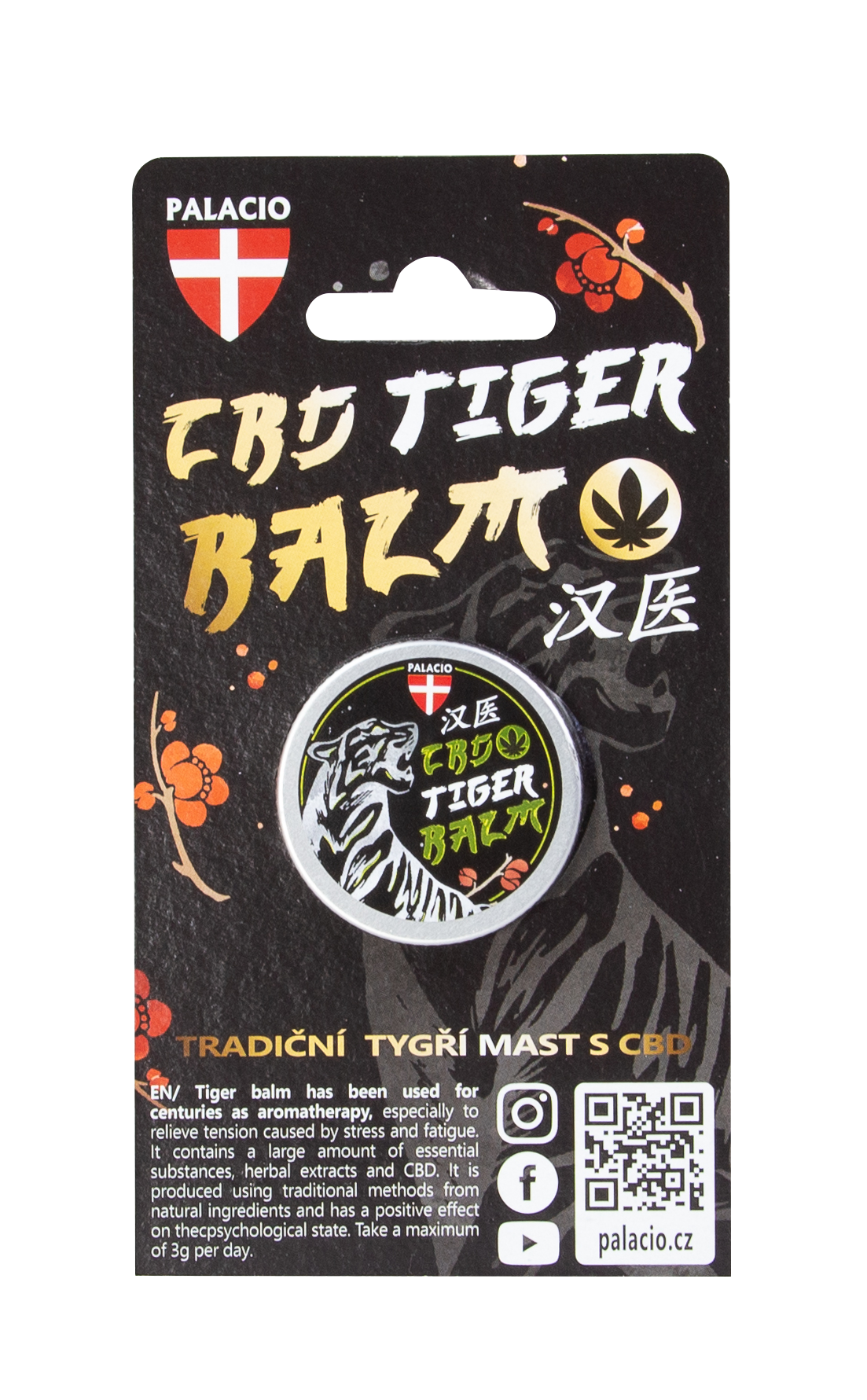 Tiger – Baume du Tigre au CBD & Huiles Essentielles, 15g Palacio