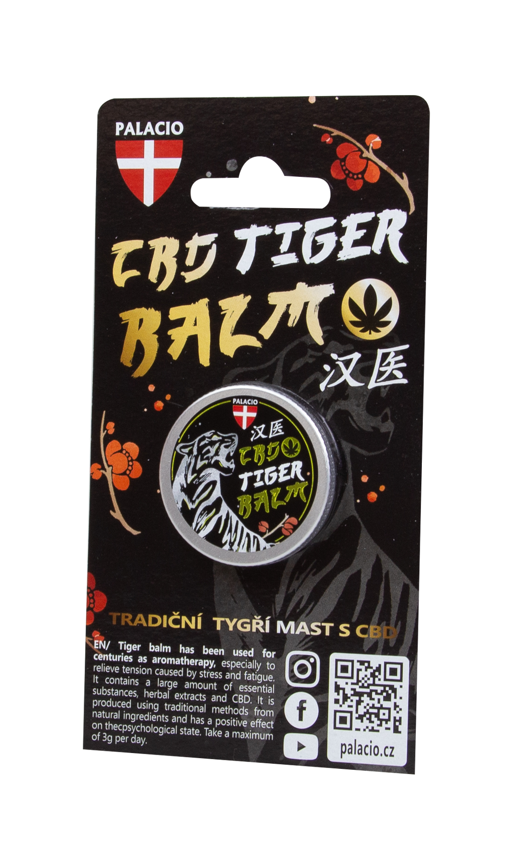 Tiger – Baume du Tigre au CBD & Huiles Essentielles, 15g Palacio