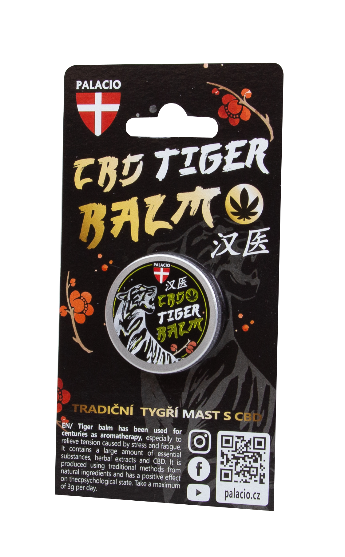 Tiger – Baume du Tigre au CBD & Huiles Essentielles, 15g Palacio