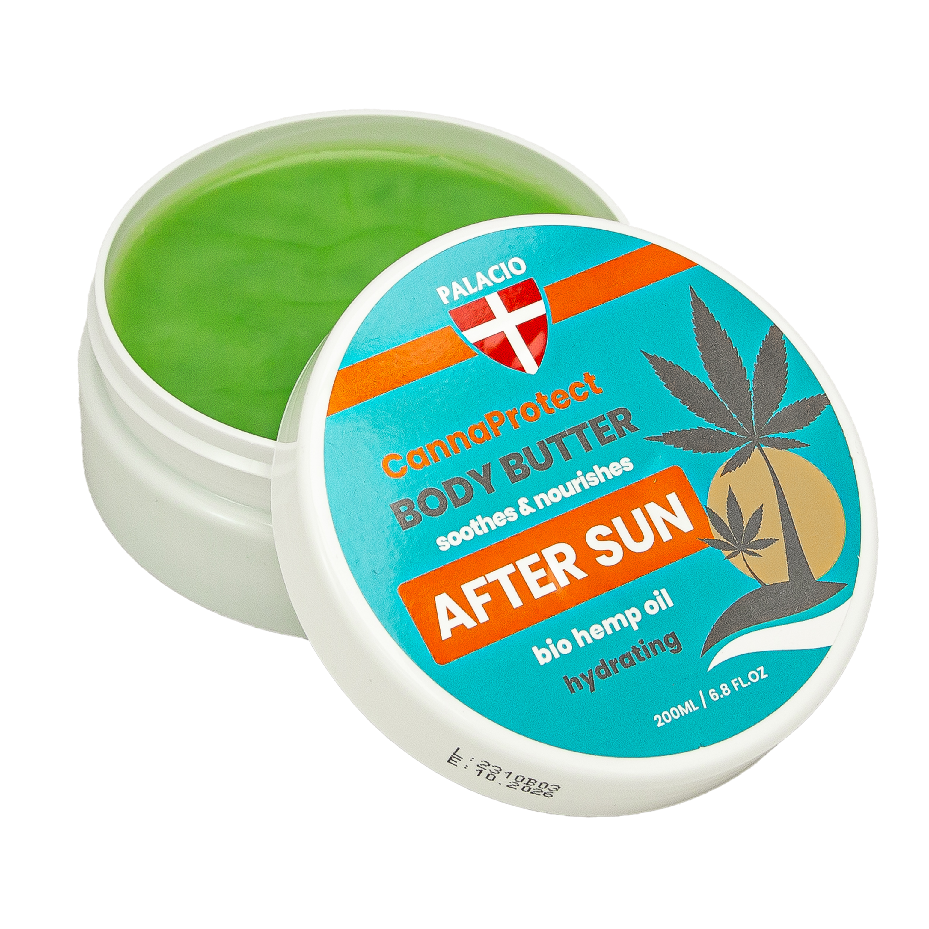 CannaProtect Beurre Corporel Après-Soleil au Chanvre, 200 ml Palacio