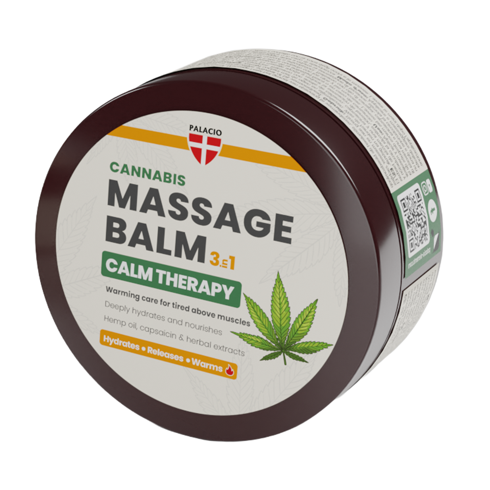 Baume de Massage Calm 3-en-1 Chauffant à l'Huile de Chanvre Palacio
