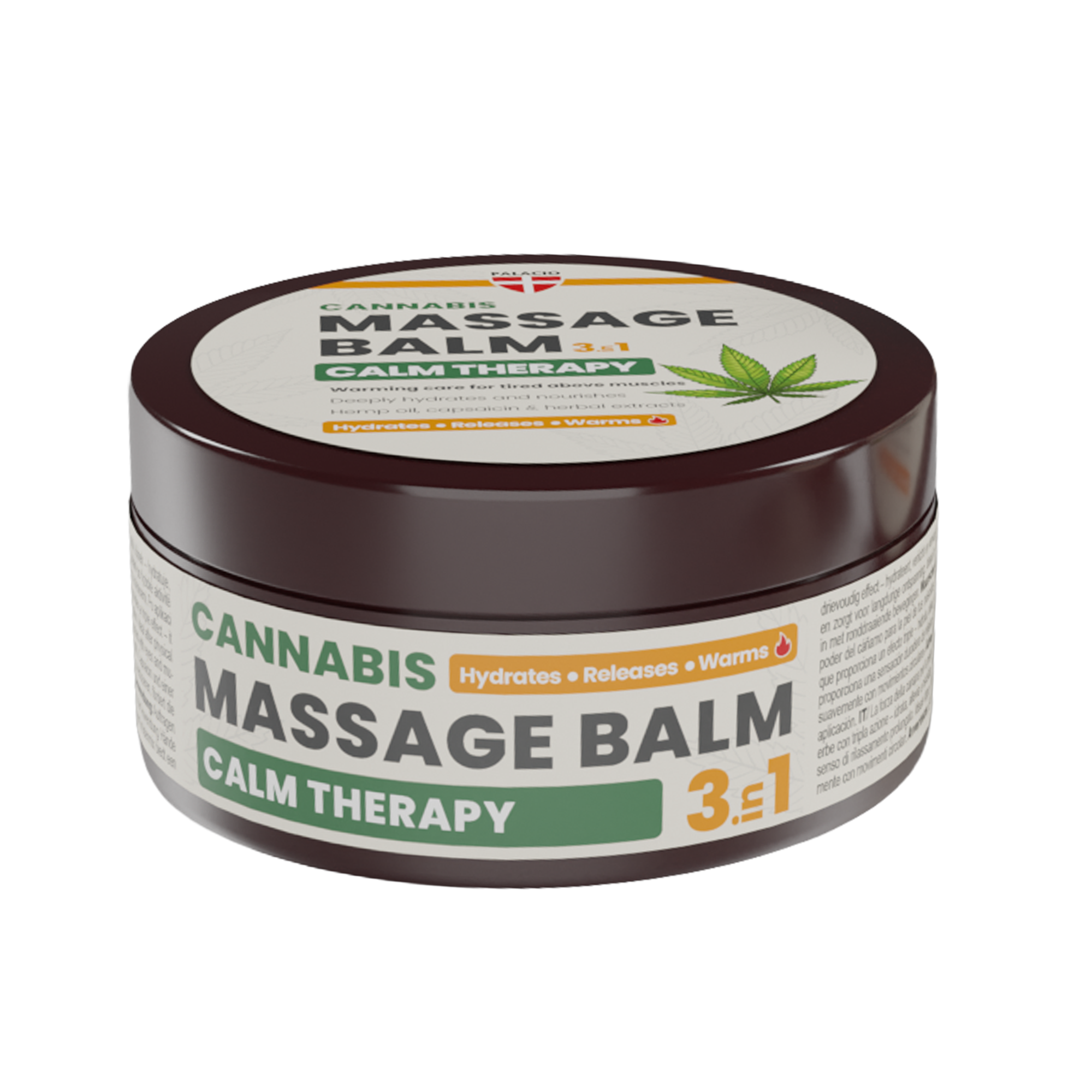 Baume de Massage Calm 3-en-1 Chauffant à l'Huile de Chanvre Palacio