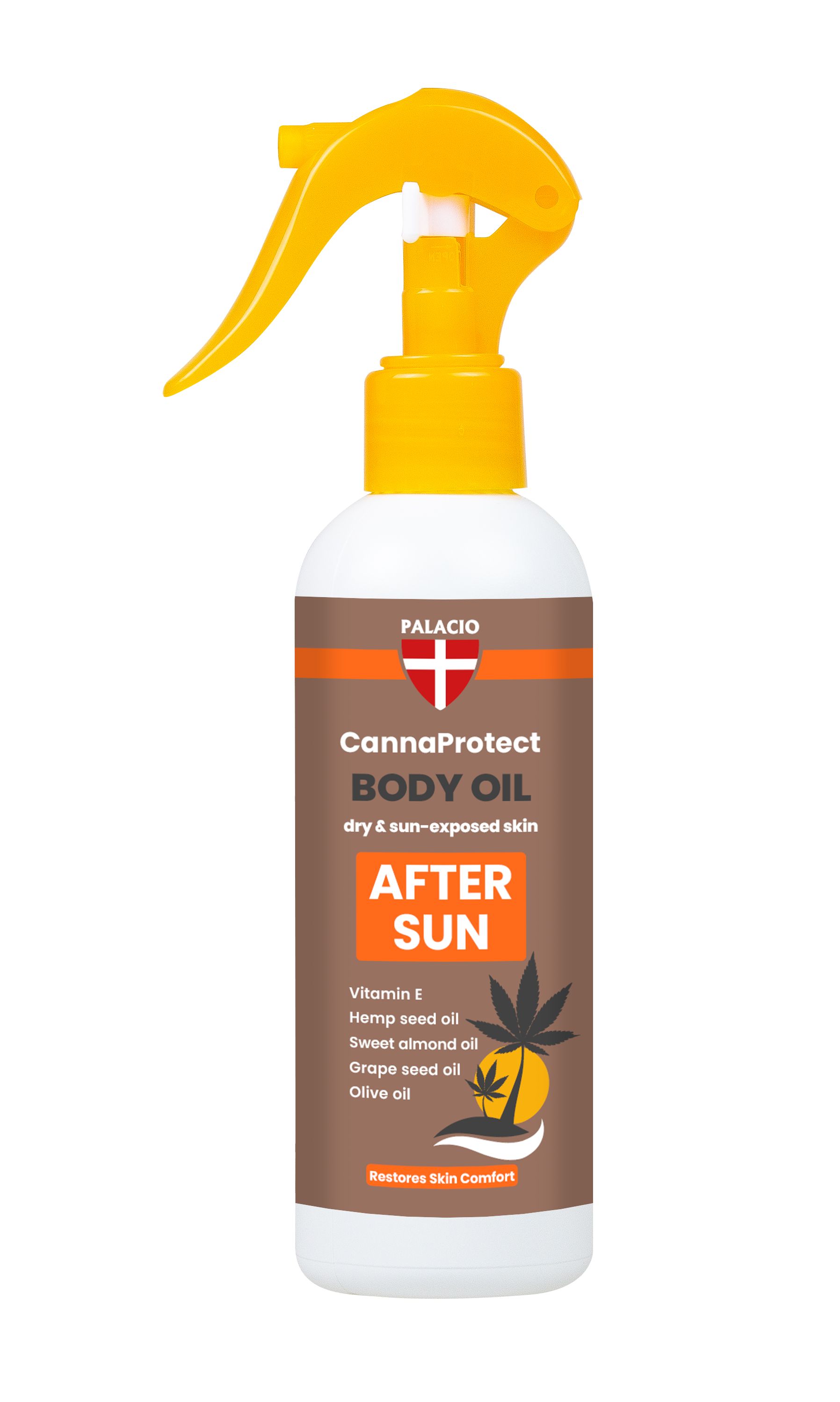 CannaProtect – Huile Corps Après-Soleil au Chanvre, 150 ml Palacio