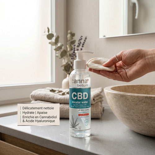 Eau Micellaire CBD – Nettoyant Visage Doux, 200 ml Cannabellum