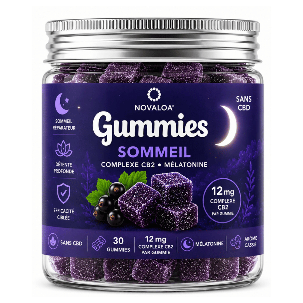Gummies Complexe CB2 Sommeil Cassis & Mûre 12mg | Novaloa