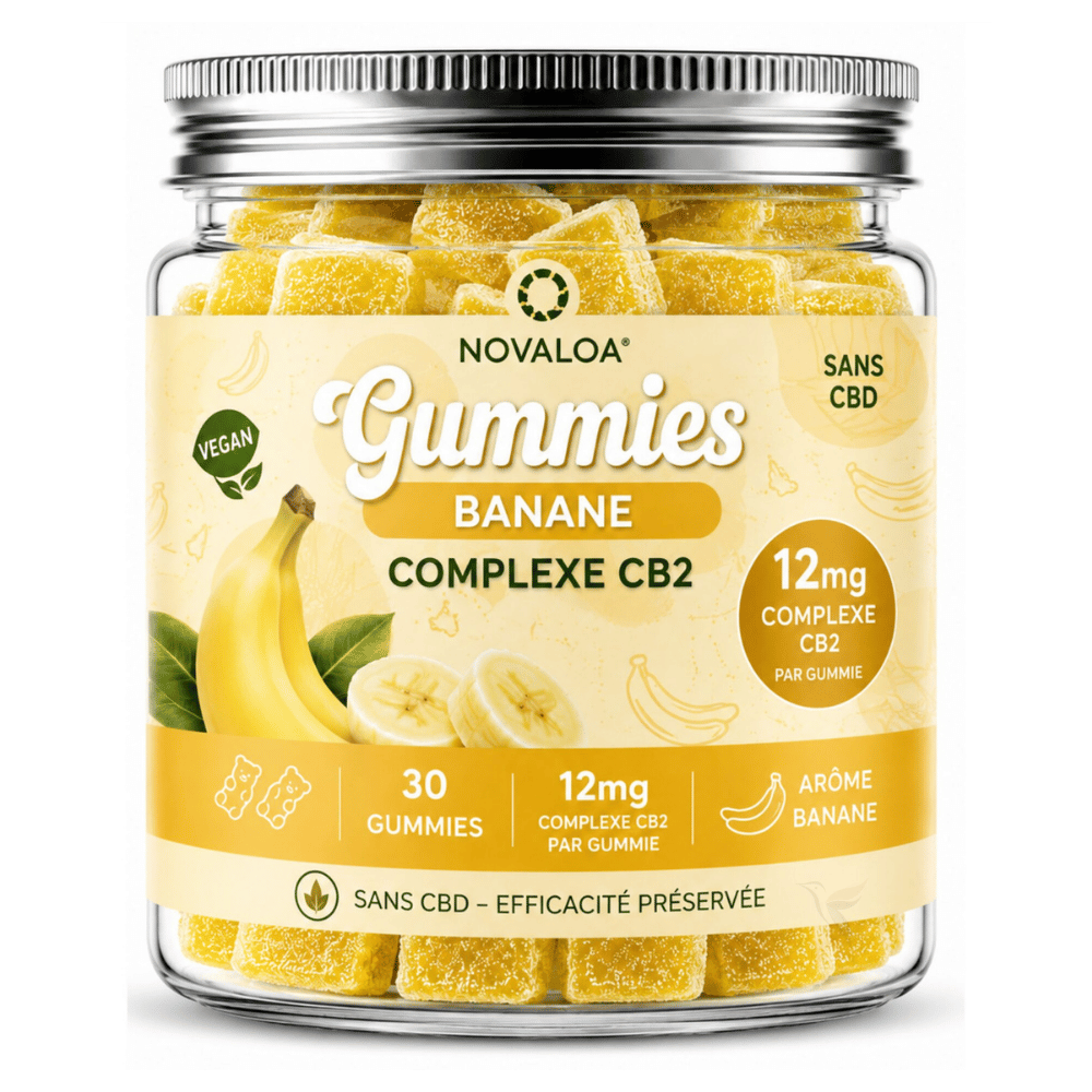 Gummies Complexe CB2 Bonbon Banane 12mg | Novaloa
