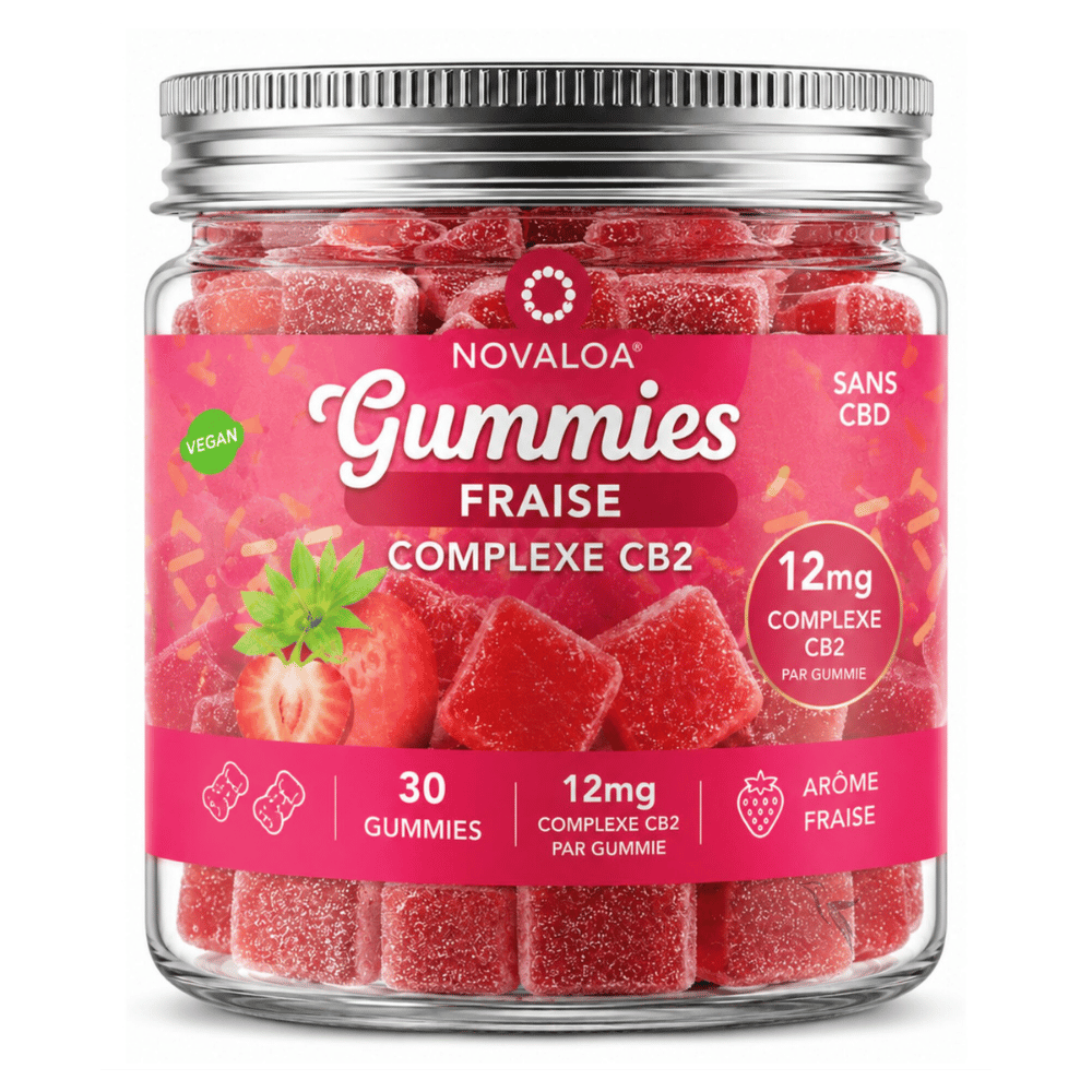 Gummies Complexe CB2 Confort Bonbon Fraise 12mg | Novaloa